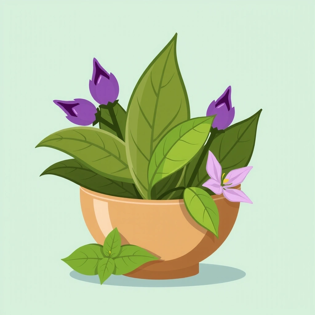 Fresh Thai basil and holy basil leaves with aromatic properties