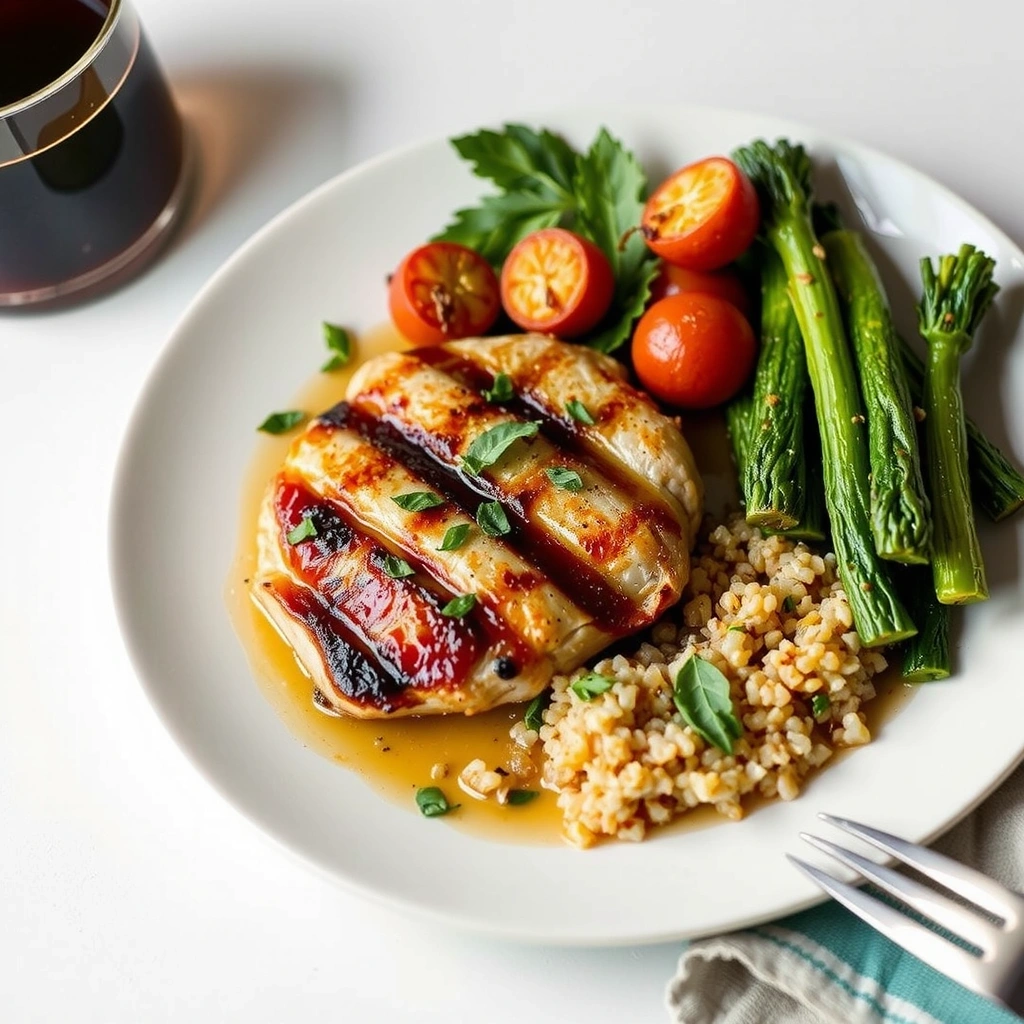 Quick healthy dinner plate with lean protein and vegetables